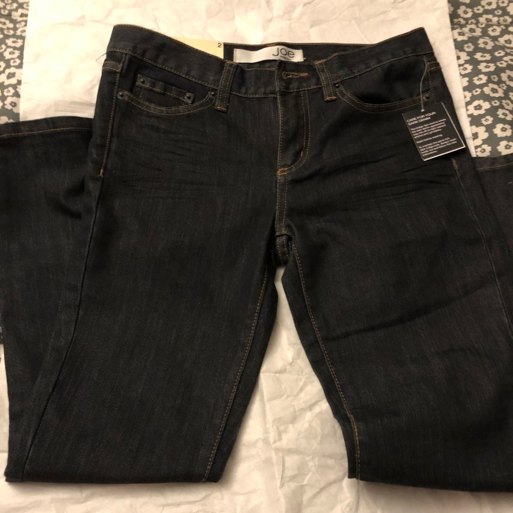 Dark denim jeans.